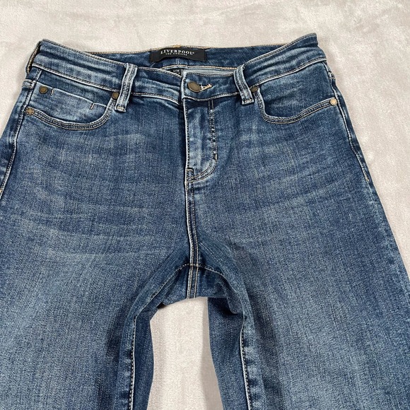 Liverpool Women's Jeans Hannah Crop Flare Denim Stretch Size 6_28 Blue - Picture 4 of 9
